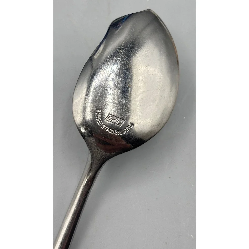 Vtg EPIC Jelly Serving Spoon Faux Wood Handle Stainless Steel‎ Japan MCM